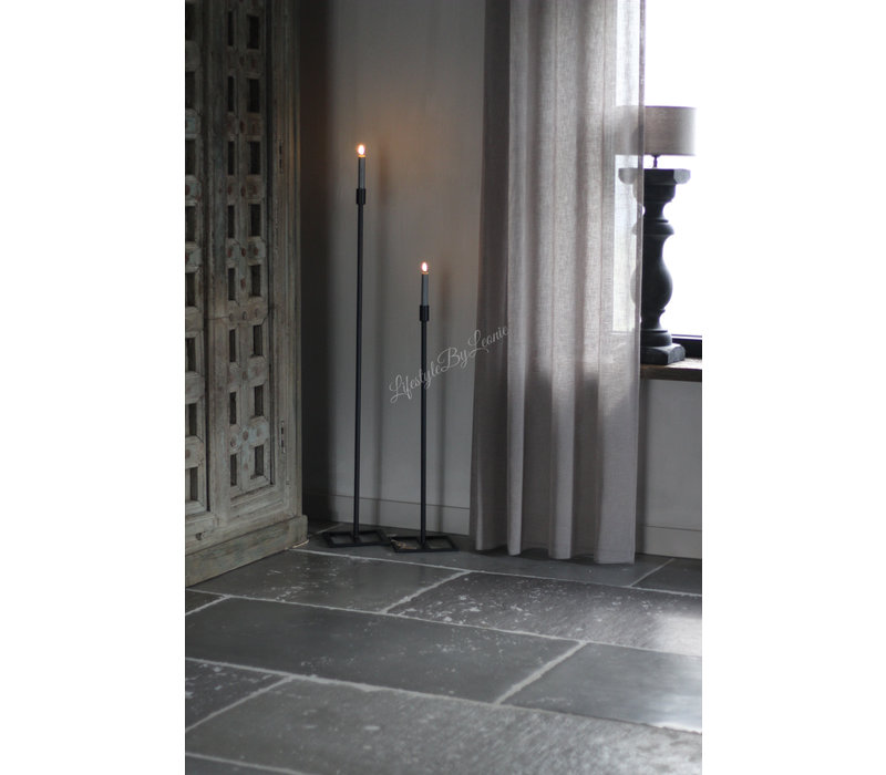 Wax LED dinerkaars Grey 15 cm set van 2