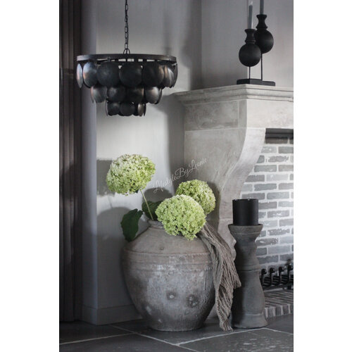 Metalen Old black schijfjes hanglamp incl fitting 50 cm 