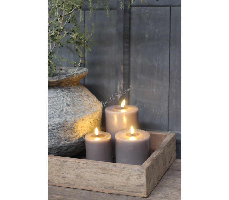 Wax LED kaars Mocca 12,5 x 7,5 cm