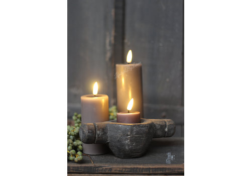 Wax LED kaars Mocca 12,5 x 5 cm