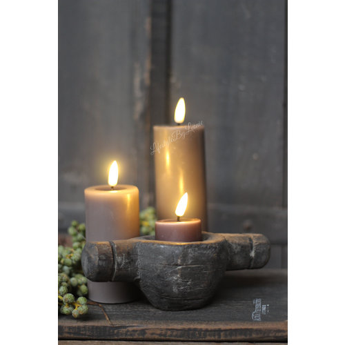 Wax LED kaars Mocca 12,5 x 5 cm 