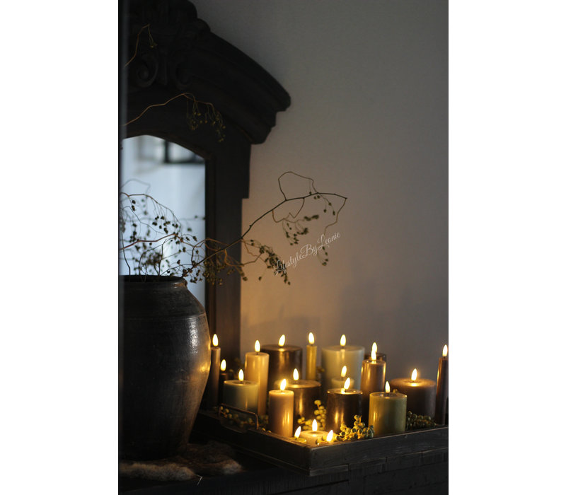 Wax LED kaars Mocca 12,5 x 7,5 cm