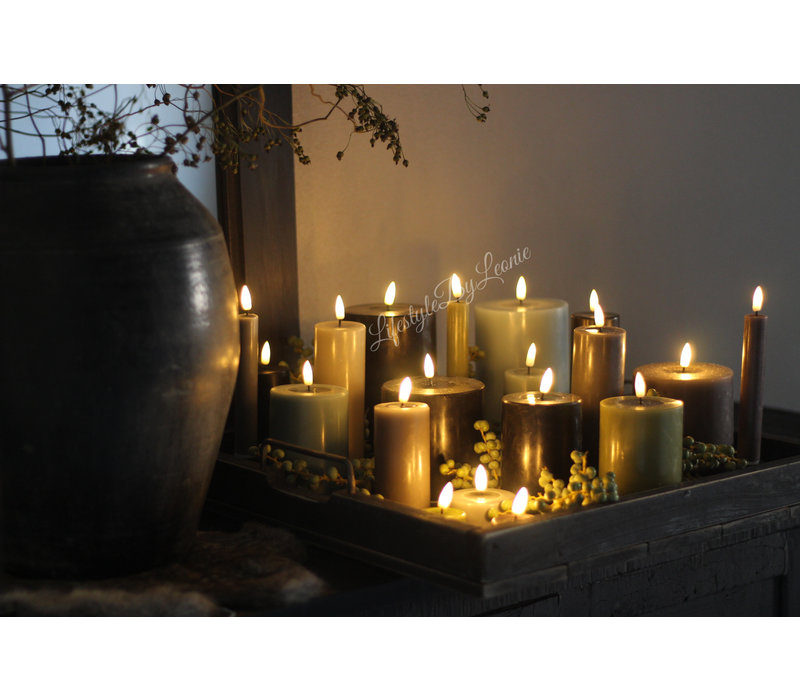 Wax LED kaars Mocca 12,5 x 7,5 cm
