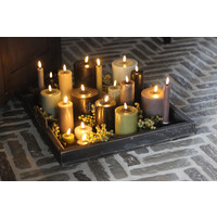 Wax LED dinerkaars Grey 15 cm set van 2