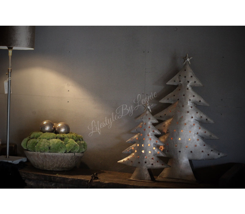 Hoge ijzeren kerstboom waxinelichthouder 66 cm