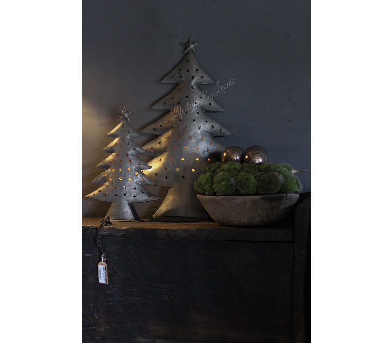 Hoge ijzeren kerstboom waxinelichthouder 66 cm