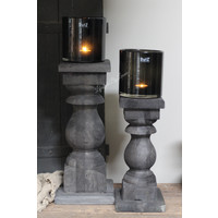 Baluster kandelaar Black wash 45 cm