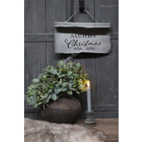 Wax LED dinerkaars Grey 15 cm set van 2