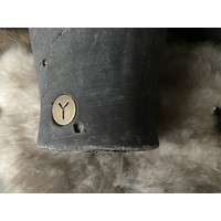 Brynxz ronde grijze pot deluxe Vintage 25 cm