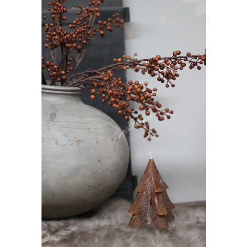 Kerstboom kaars Brown 18 cm 