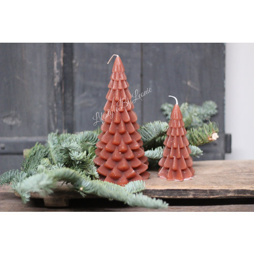 Kerstboom kaars Roest 20 cm 