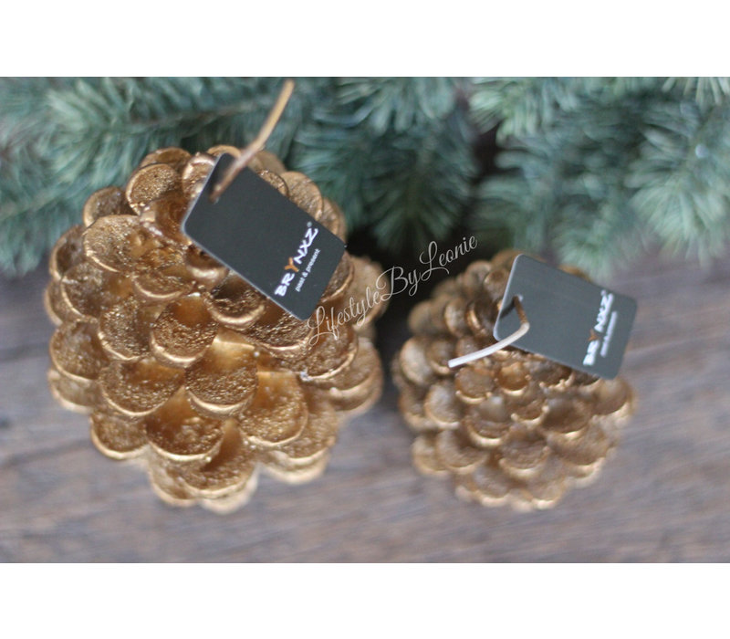 Brynxz kaars Pinecone old gold 16 cm