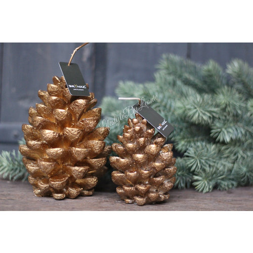 Brynxz kaars Pinecone old gold 16 cm 