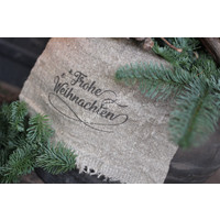 Shabby linnen doek Frohe weihnachten