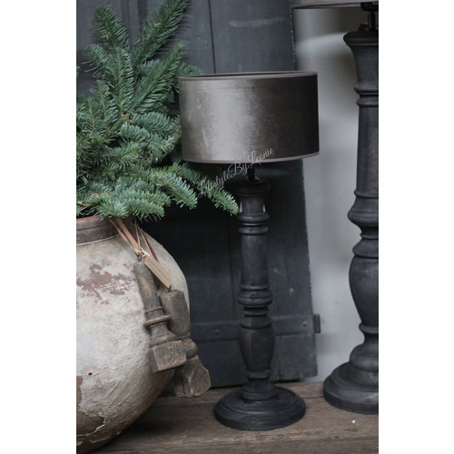 Velvet cilinder lampenkap Zinc taupe 24 cm 