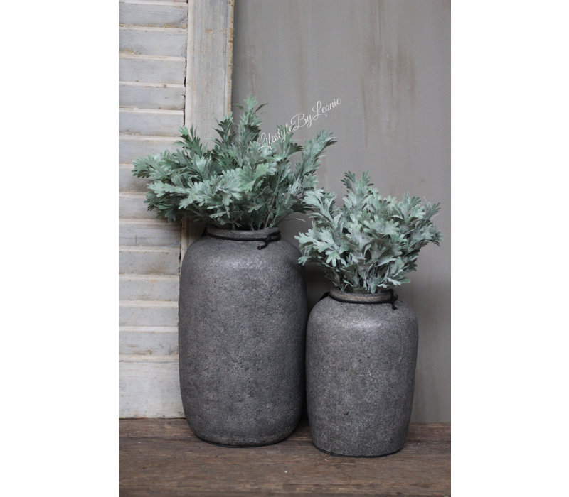 Stenen vaas / fles kruik Earth 31 cm