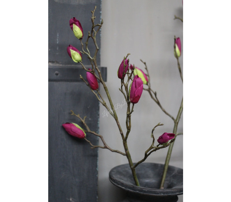 Namaak tak Magnolia in knop Dark purple 86 cm