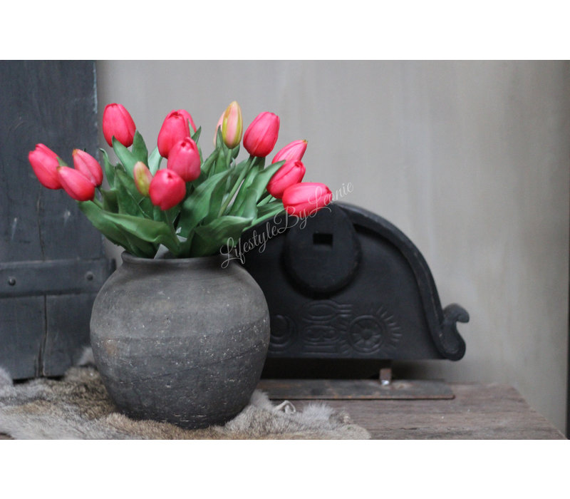 Bos met 5 namaak tulpen Fuchsia red 30 cm