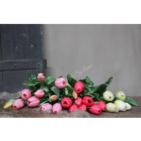 Bos met 5 namaak tulpen Soft Pink 35 cm