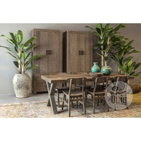 Robuuste eettafel met X poot 240x95x78