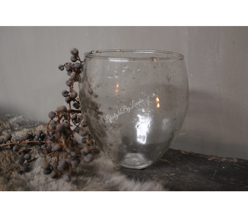 Windlicht conic bubbels Tikota 12 x 12 cm