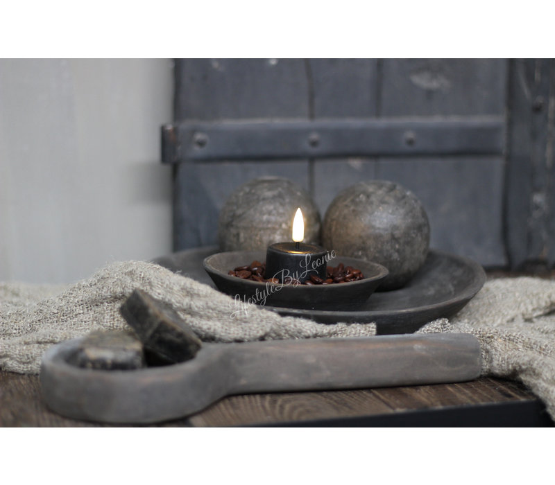 Sobere houten decoratie bal Old wood 8 cm