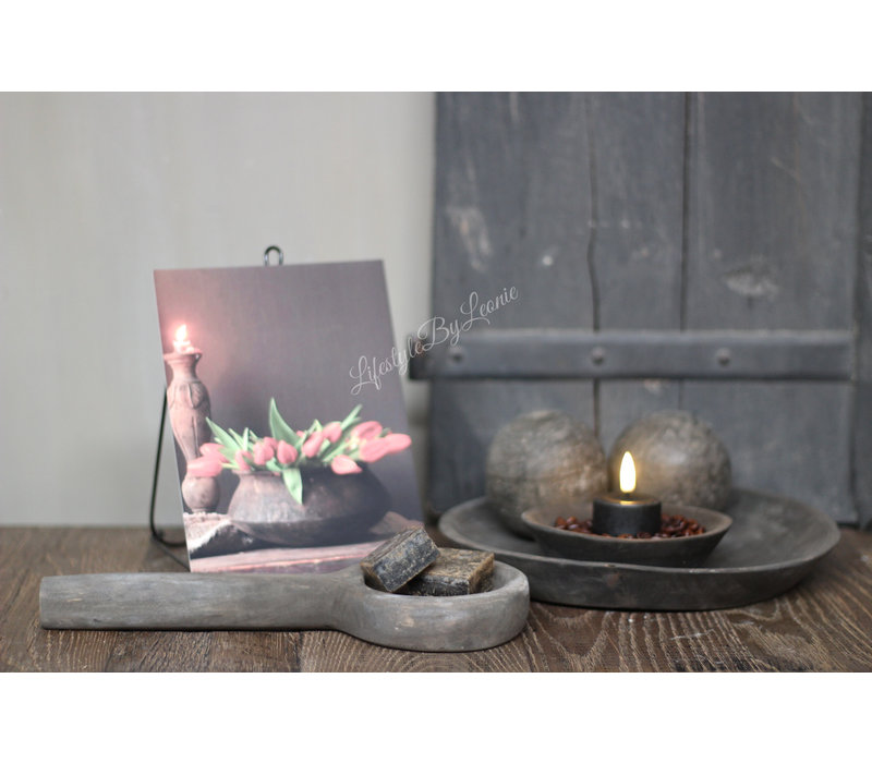 Sobere houten decoratie bal Old wood 8 cm