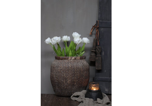 Namaak witte Tulp half open 47 cm