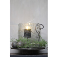 Sobere houten decoratie bal Old wood 8 cm