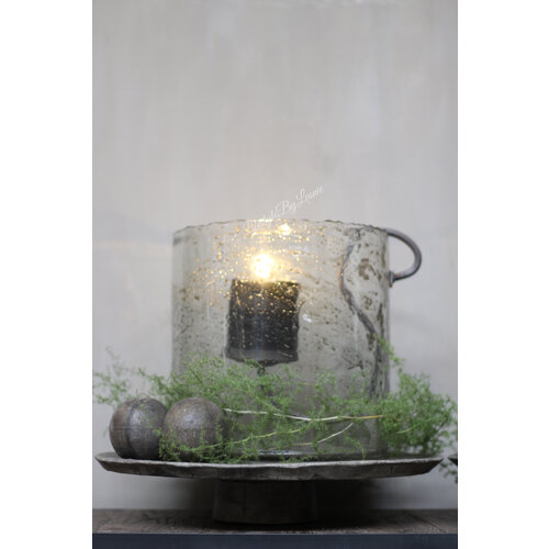 Cilinder windlicht Metal chips XL 30 cm 