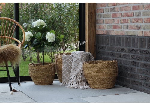 Ronde rotan mand met handvat 38 cm