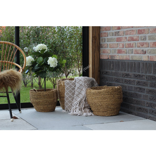 Ronde rotan mand met handvat 38 cm 