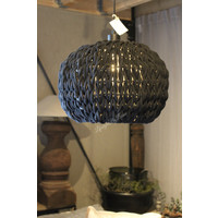 Bol hanglamp zwart katoen 40 cm