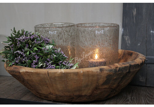 Dutz DUTZ cilinder windlicht met bubbels 23 x 16 cm