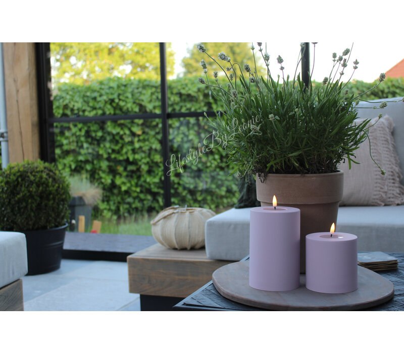 Outdoor LED kaars Dust pink 10 x 10 cm