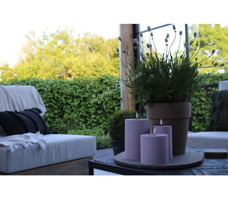 Outdoor LED kaars Dust pink 10 x 10 cm