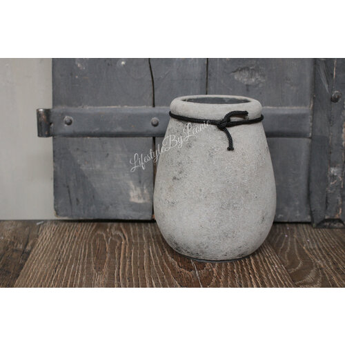 Ronde smalle hoge pot Old Grey 14 cm 