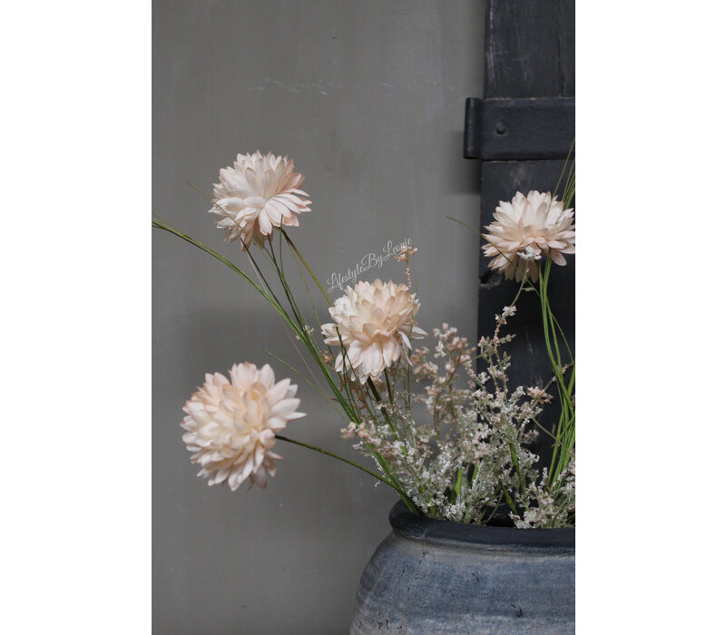 Namaak tak Chrysant field flower Soft beige XL 56 cm