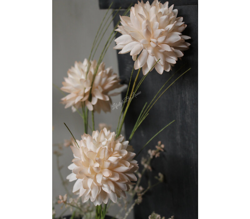 Namaak tak Chrysant field flower Soft beige XL 56 cm