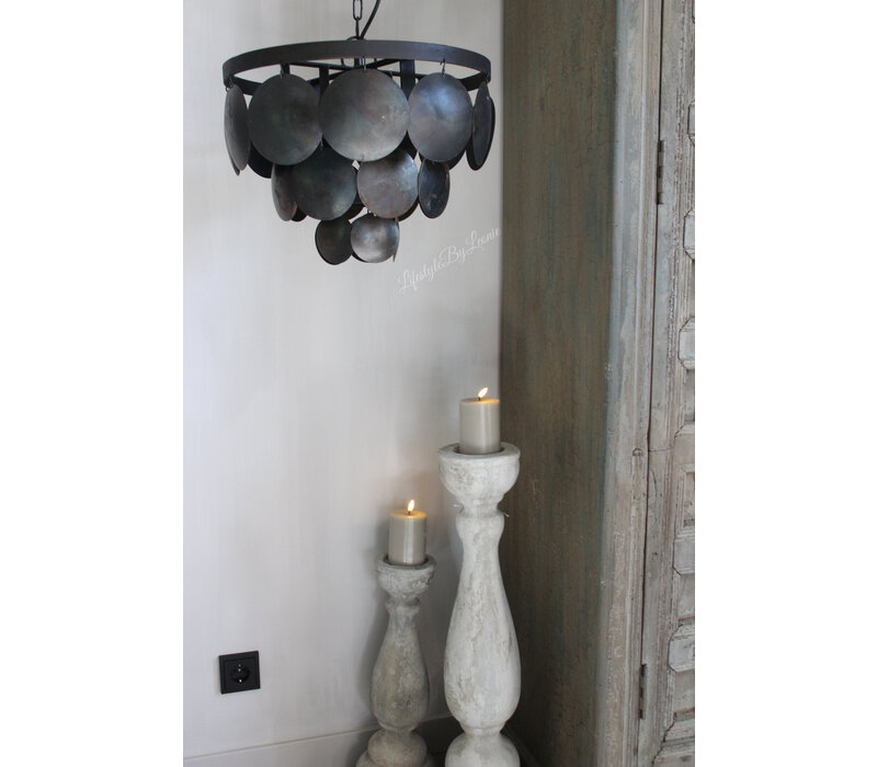 Metalen Old black schijfjes hanglamp incl fitting 50 cm