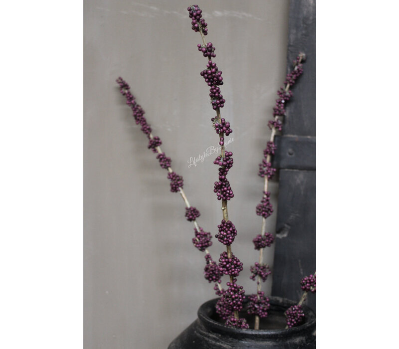 Zijden paarse Pepperberry tak Callicarpa 74 cm