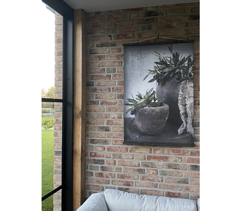 Tuinposter op houten latjes Olive 80 x 60 cm