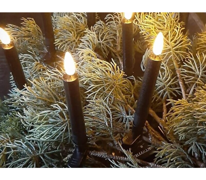 LED kerstboom kaarsjes black 10stuks