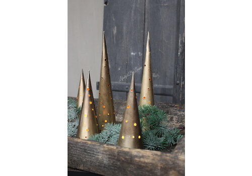 Metalen tree cone Brons 20 cm