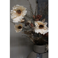 Brynxz zijden poppy deluxe Off white 105 cm