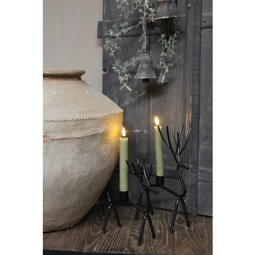Metalen hert kandelaar dinerkaars 23 cm 