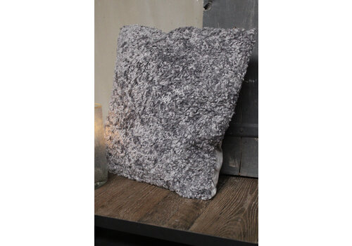 Kussen teddy grey 45 x 45 cm