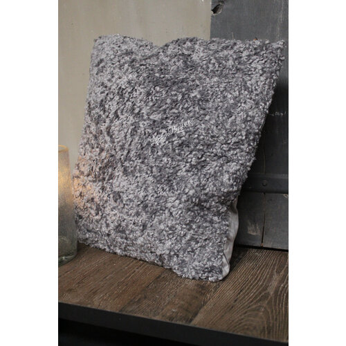 Kussen teddy grey 45 x 45 cm 