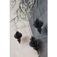 Paper hanging cone Black 15 cm