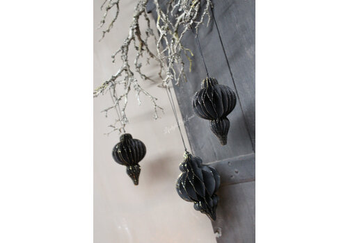 Paper hanging cone Black 15 cm